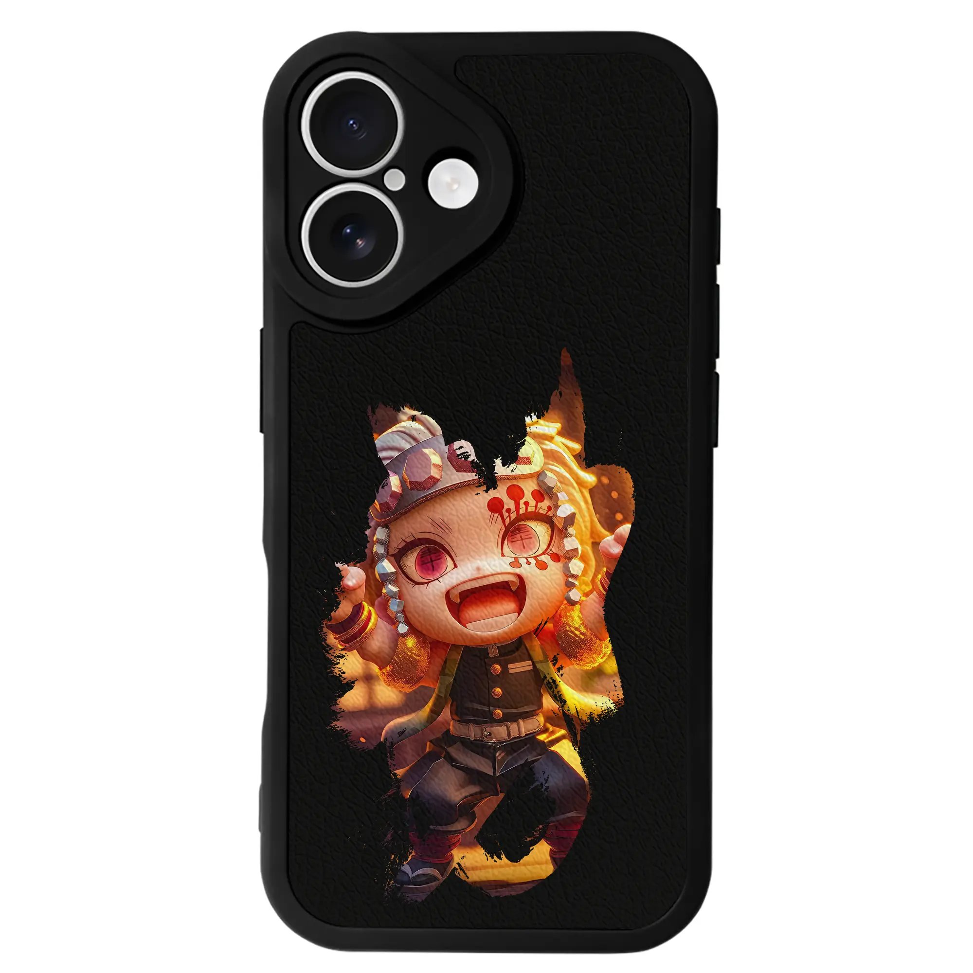 鬼滅の刃 グッズ,宇髄 天元 - IPhone 16シリーズ対応 ・ シリコンスマホケース ・ レザー調 ・ 高精度フィット ・ 耐衝撃 ・ ワイヤレス充電対応 ・ 精密カット